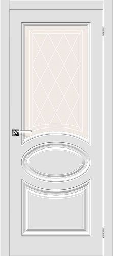 Остекленная межкомнатная дверь  ПВХ Скинни-21 в цвете Белый (П-23)
